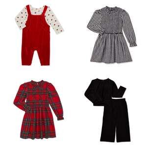 4 Outfits New Girls Dresses And 2 Piece Outfits fall & winter 12 months bundle